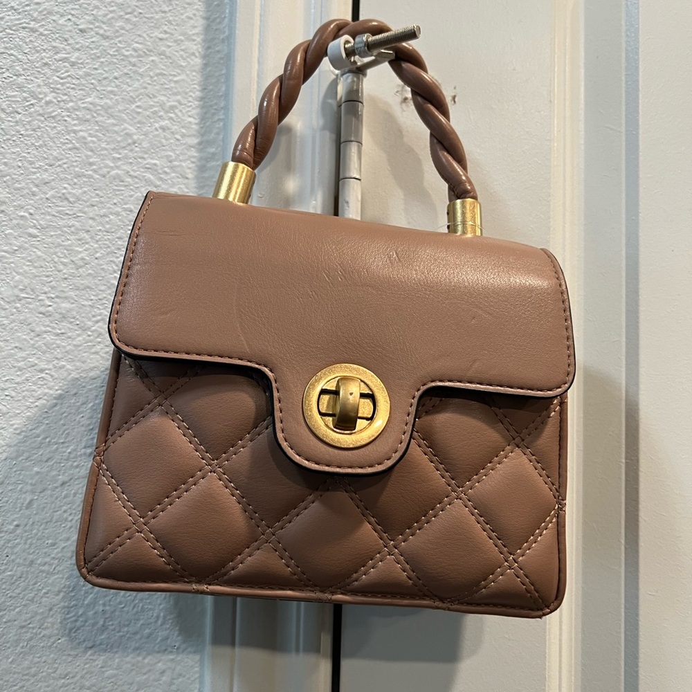 Chic Brown Quilted Mini Bag